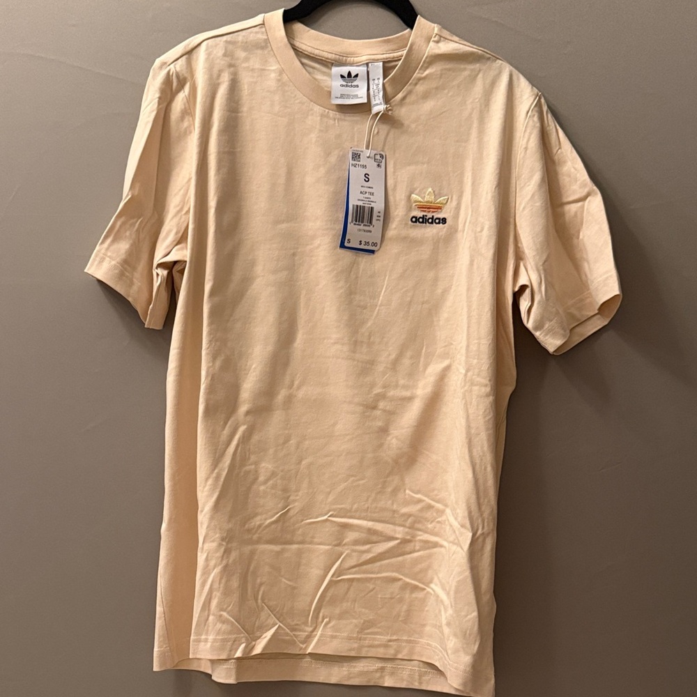 Adidas Men's Beige Short Sleeve Tee